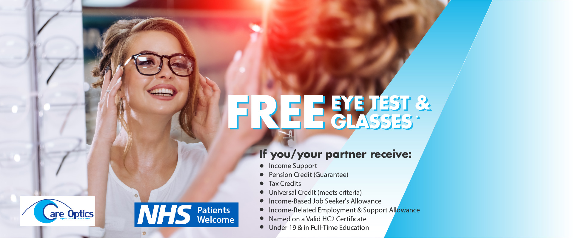 free nhs eye test banner